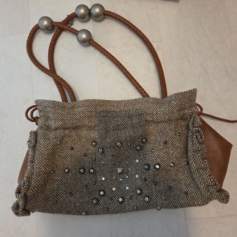 Stella McCartney Brown and Tan Shoulder Bag with Bohemian Flair